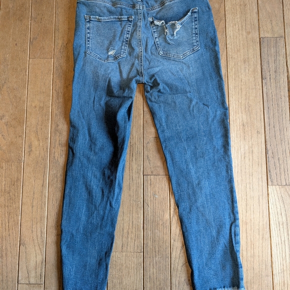 Juniors No Boundaries Blue Distressed Straight Leg Denim Jeans Size 11 - Picture 7 of 7